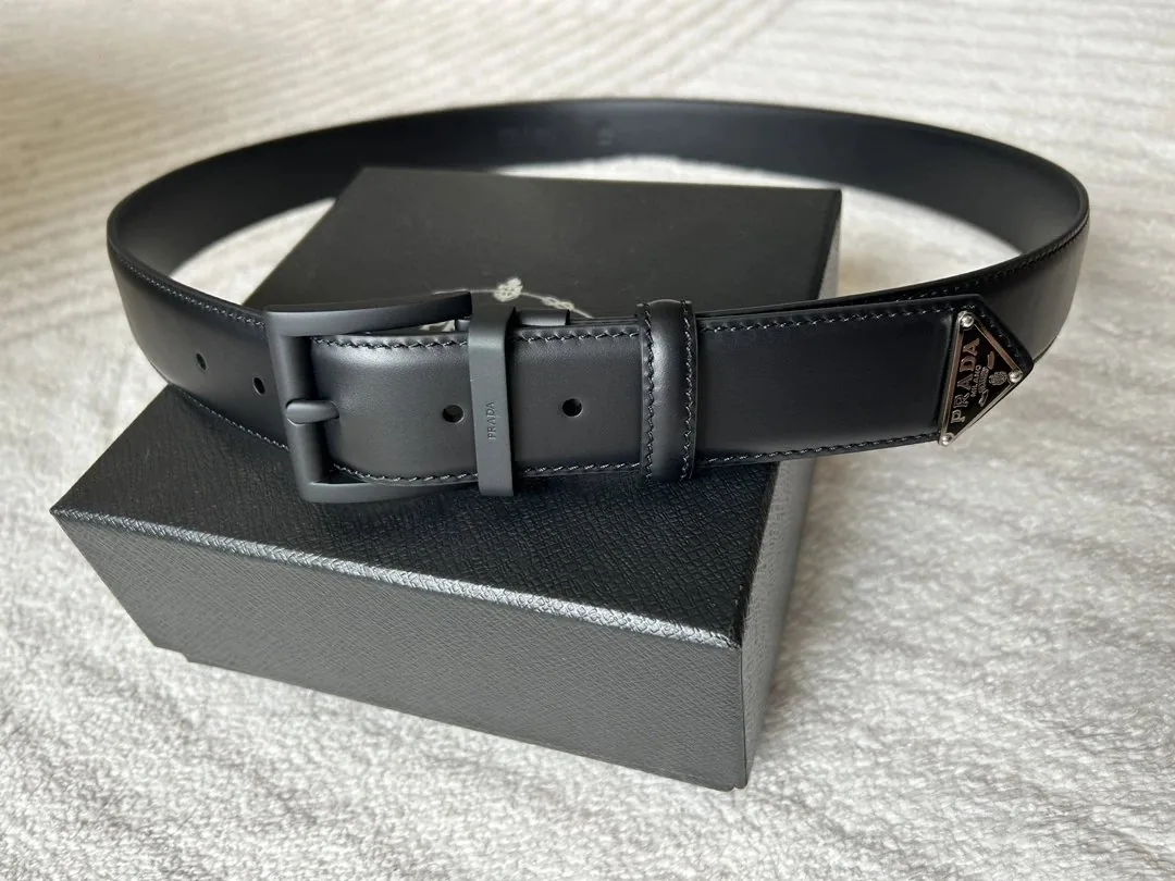Prada Logo Buckle Leather Belt — QC