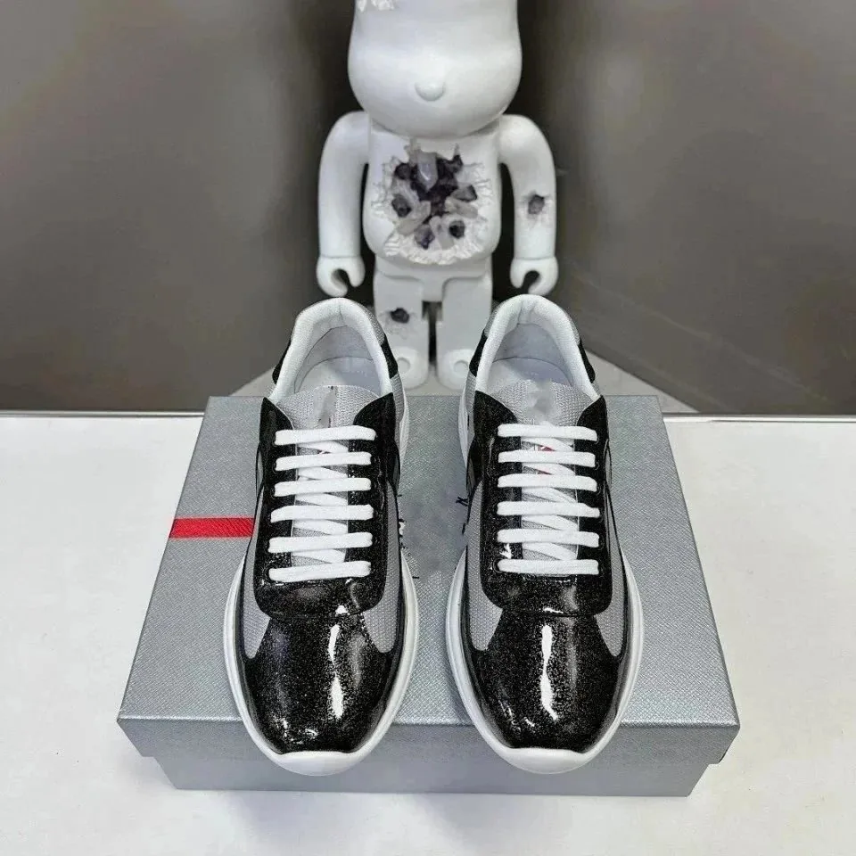 Prada America's Cup Blue Leather Low-Top Sneakers — Photo 4