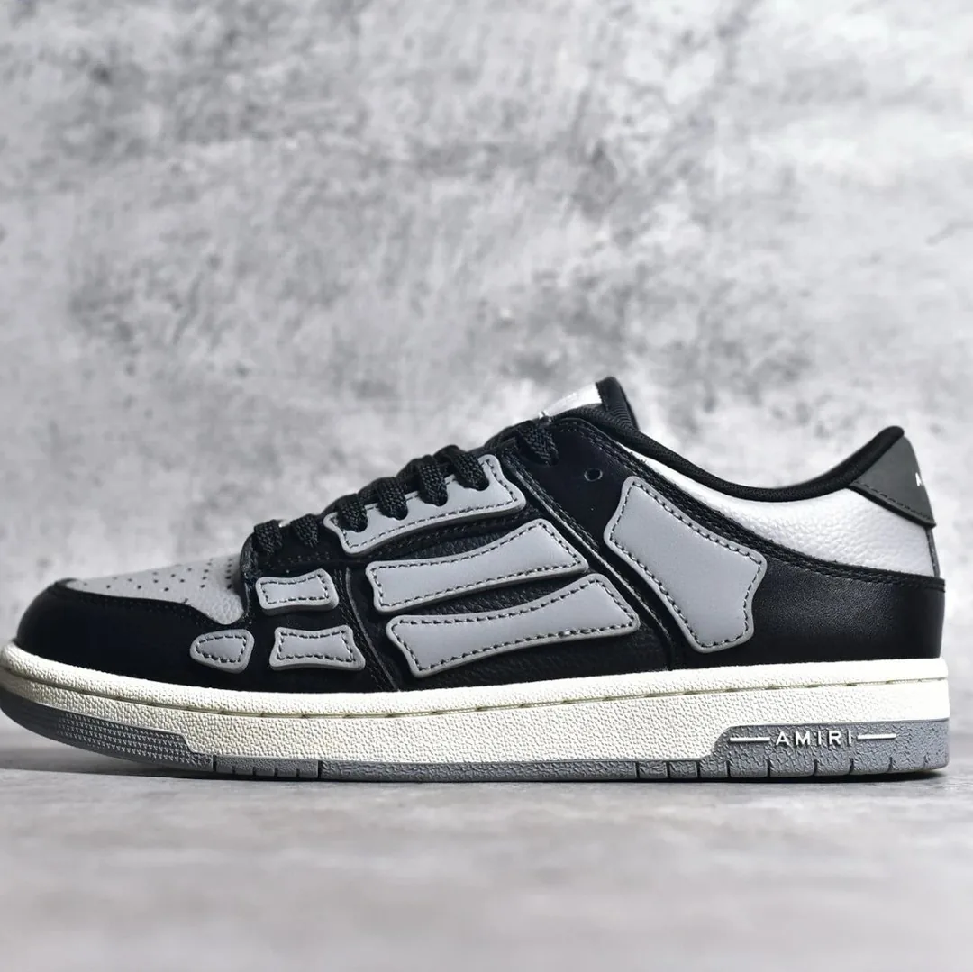 Amiri Skel-Top Low Black White Platform Dad Shoes — Photo 9