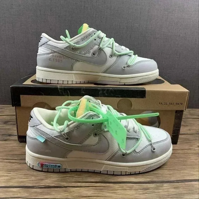 Nike Dunk Low Off-White Lace-Up Running Shoes — Photo 14
