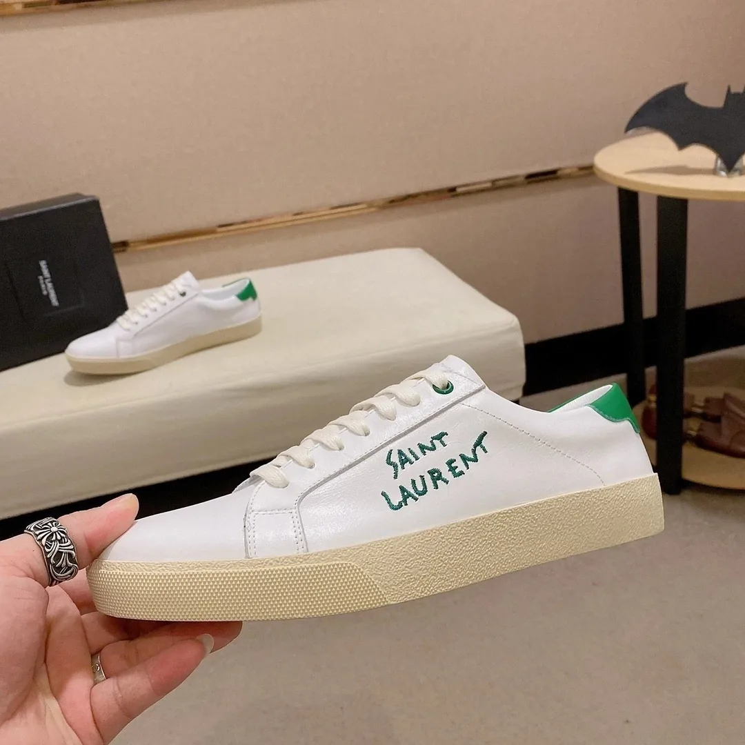 Saint Laurent White Logo Sneakers — Photo 8