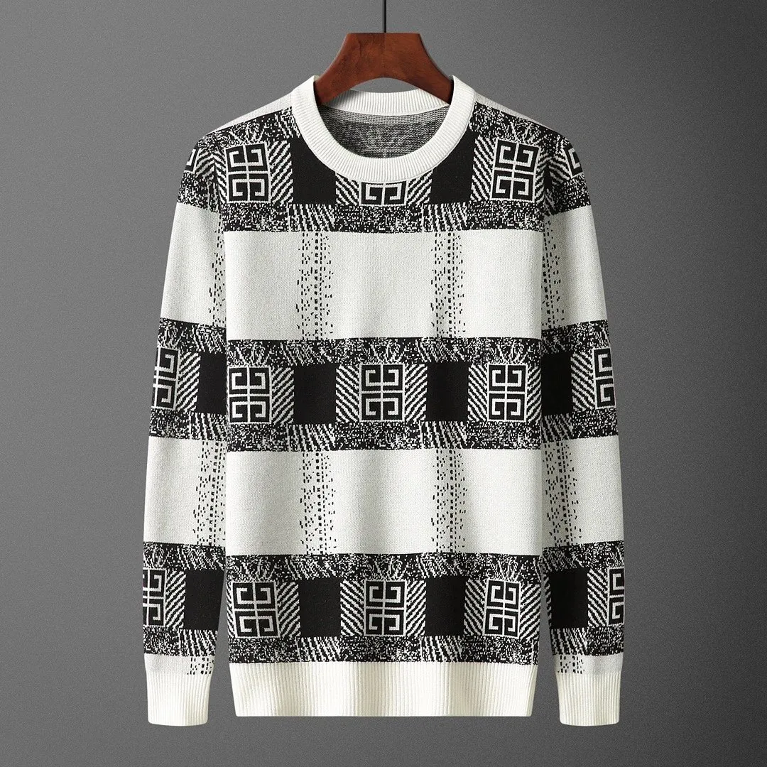 Letter Jacquard Crewneck Knit Sweater — Photo 9