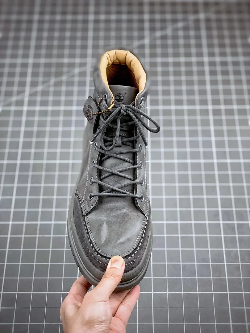 Timberland Beige Knit Mid-Top Sneakers — QC