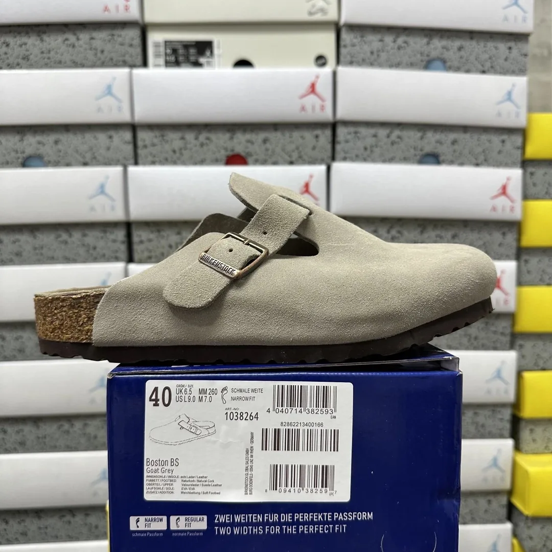 Boston Suede Leather Clog Slides — QC