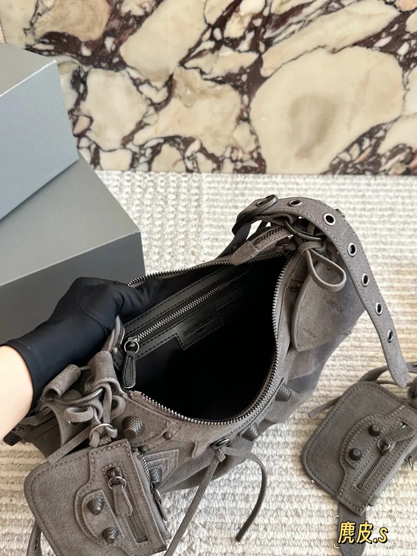 Balenciaga Le Cagole Suede Shoulder Bag — QC