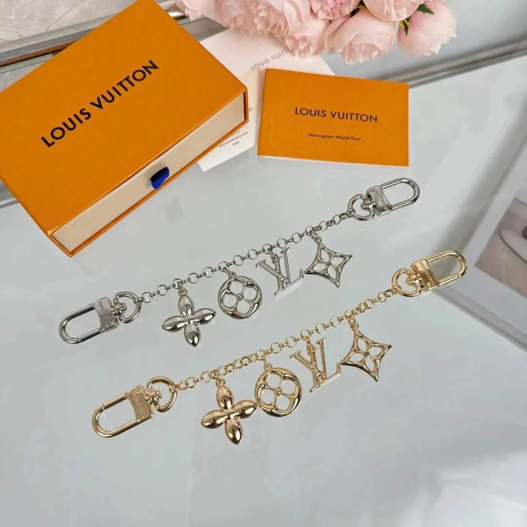 Gold Floral Letter Bag Charm — Photo 6