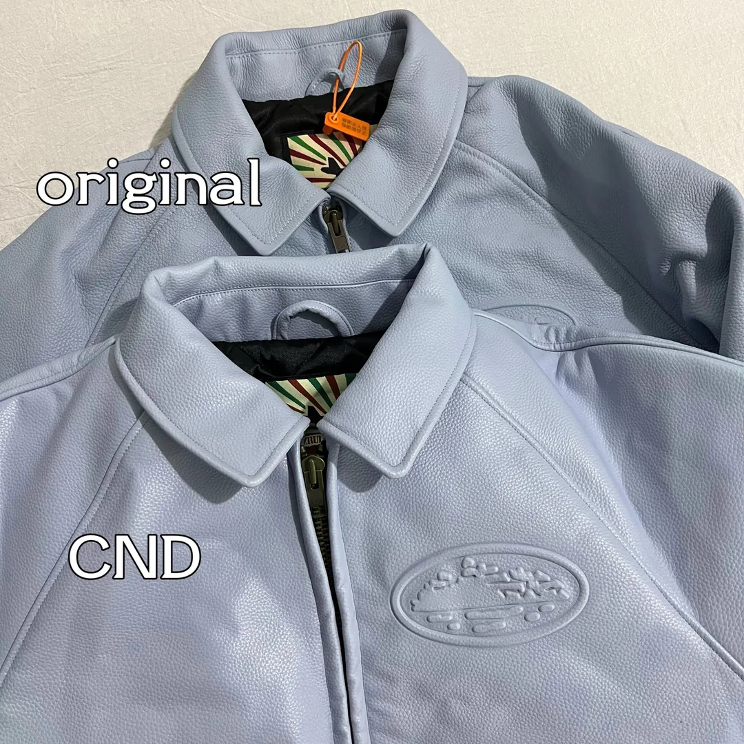 Corteiz Blue Leather Jacket — Photo 3
