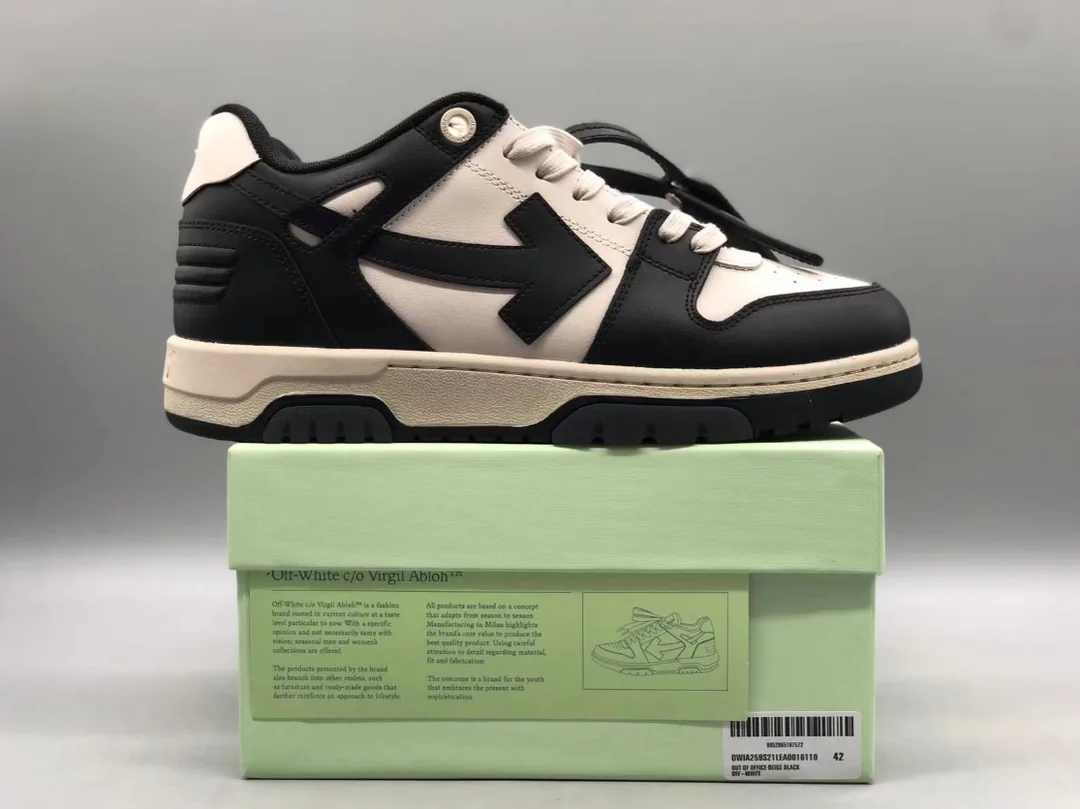 Off-White Out Of Office Black White Lace-Up Running Shoes