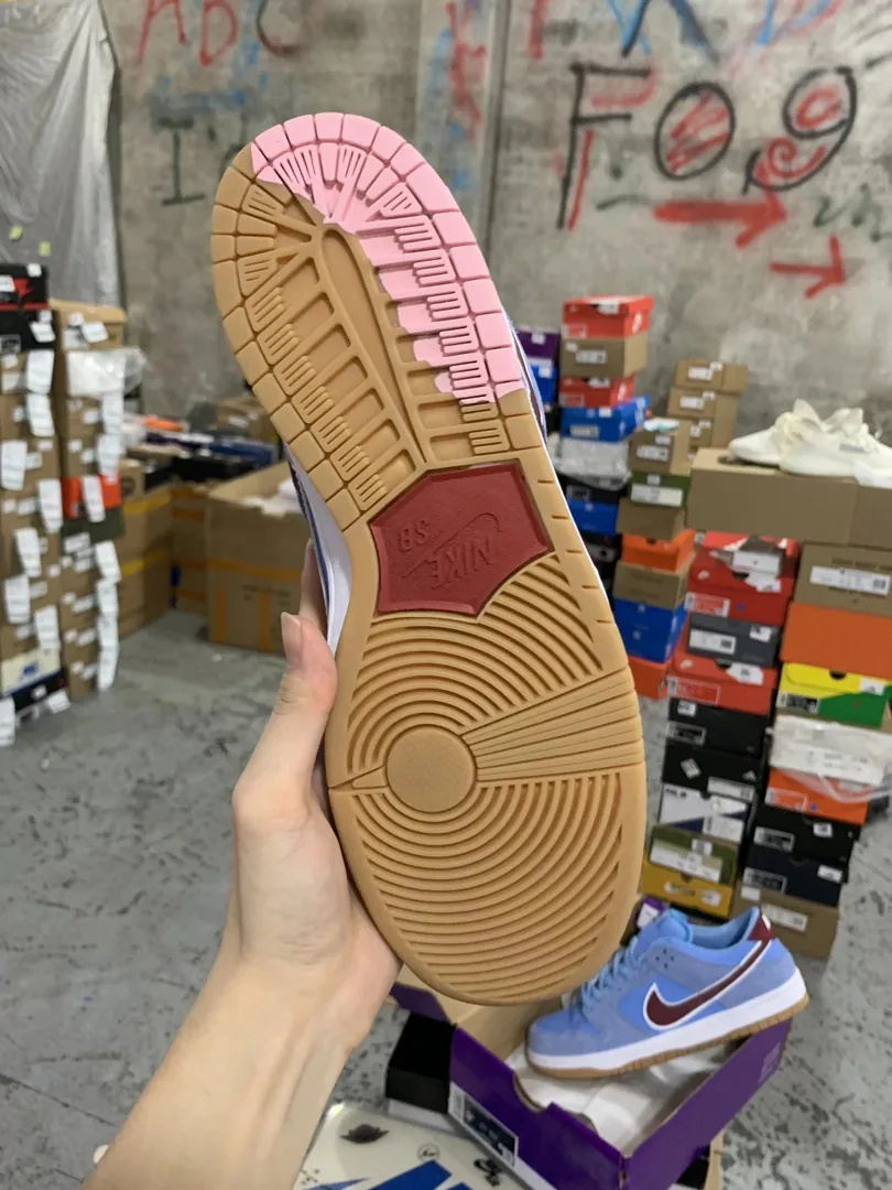 Nike Dunk Low Blue Platform Leather Dad Shoes — QC
