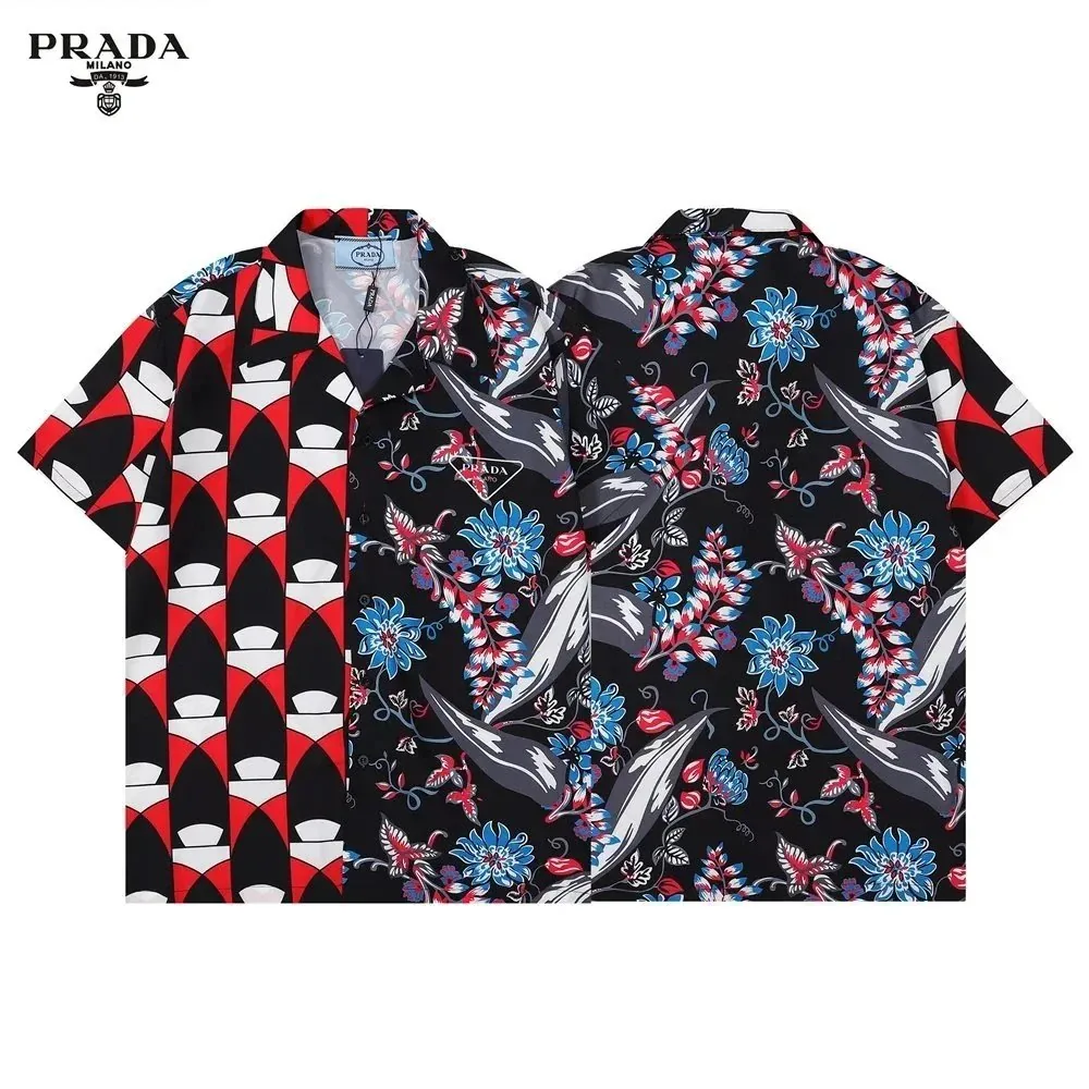 Prada Camo Triangle Logo Short Sleeve Shirt — Photo 6