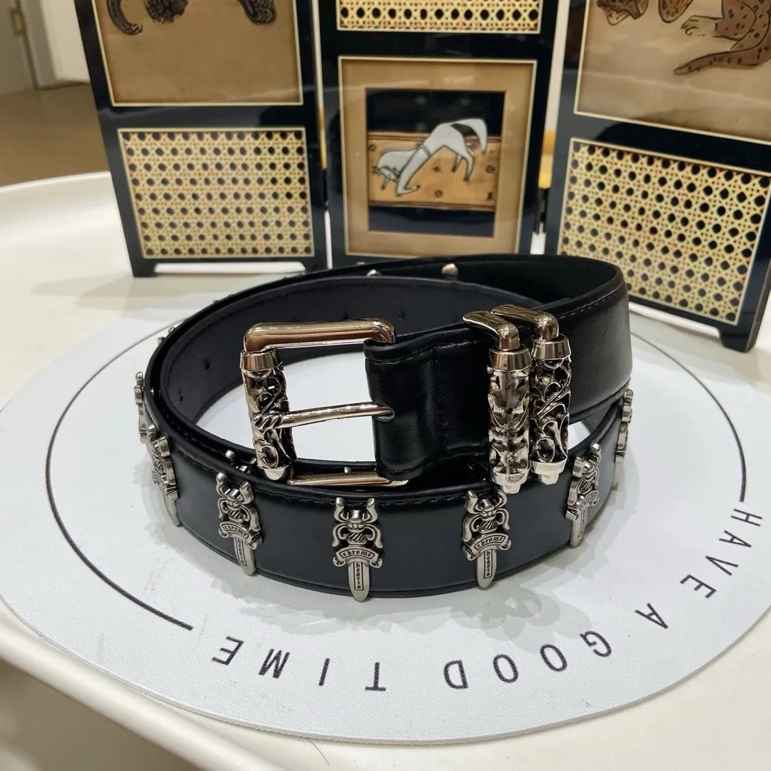 Chrome Hearts Black Leather Belt — photo 3