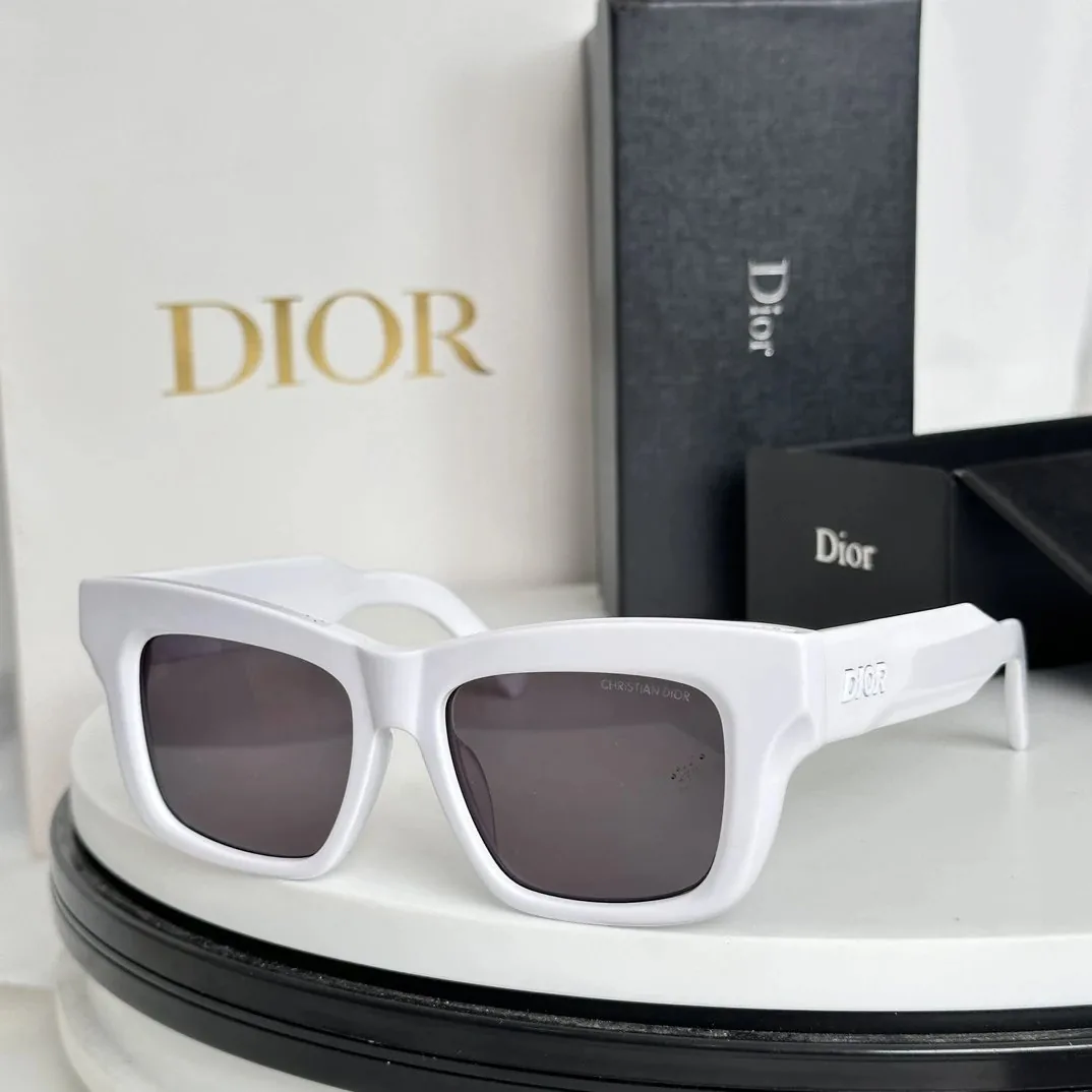 Dior Logo Square Sunglasses Black — QC