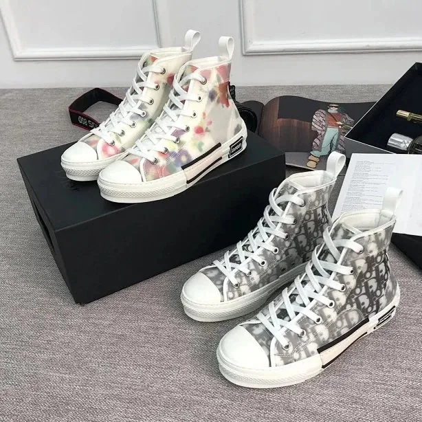 Dior B23 White Black B-23 Floral Sneakers — Photo 9