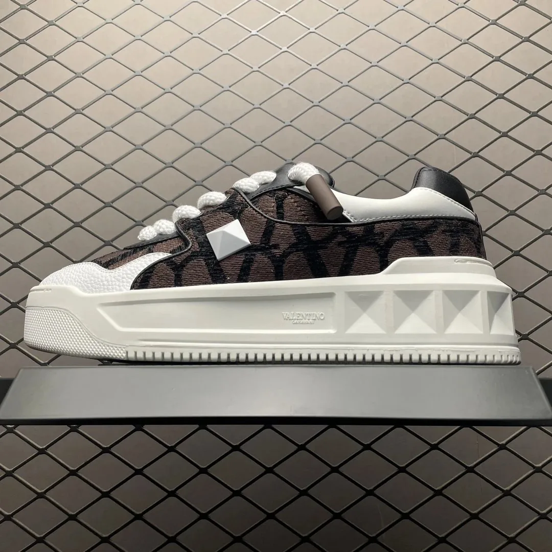 Valentino Black White Stud Sneakers