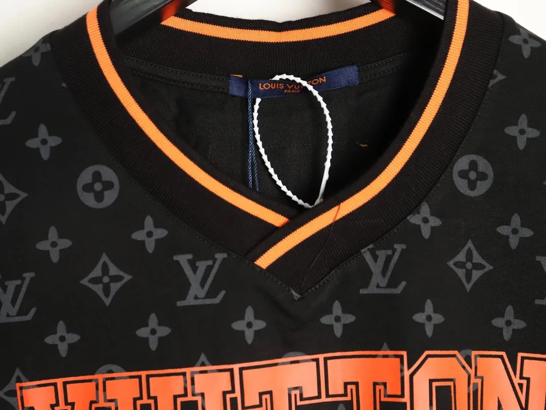Orange Letter Print T-Shirt — QC