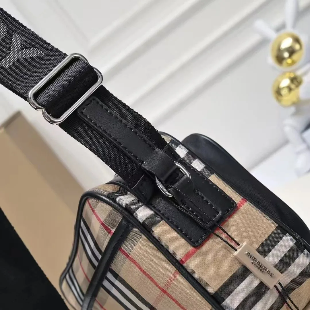 Burberry Check Leather Crossbody Bag — Photo 7