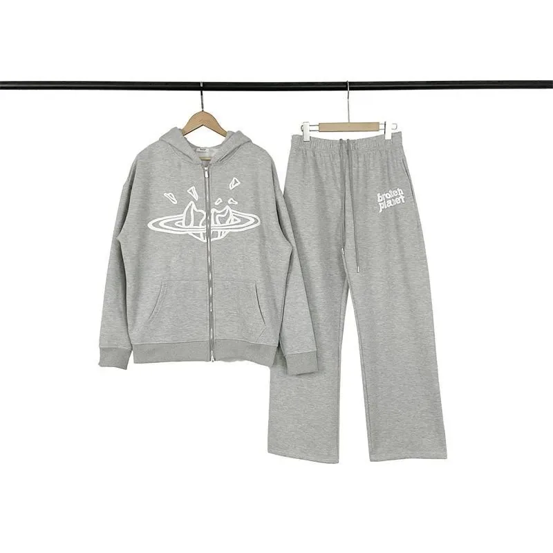 Print Fleece Zip Cardigan Set — Photo 8
