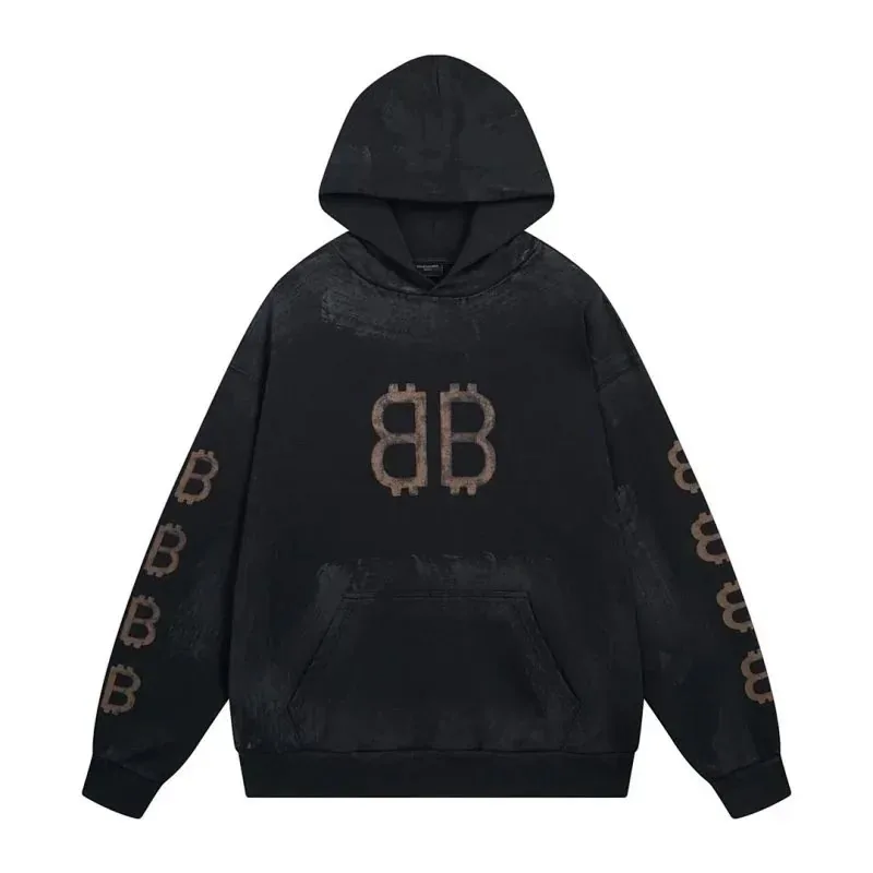 Balenciaga Laurel Logo Black Sweatshirt — Photo 14