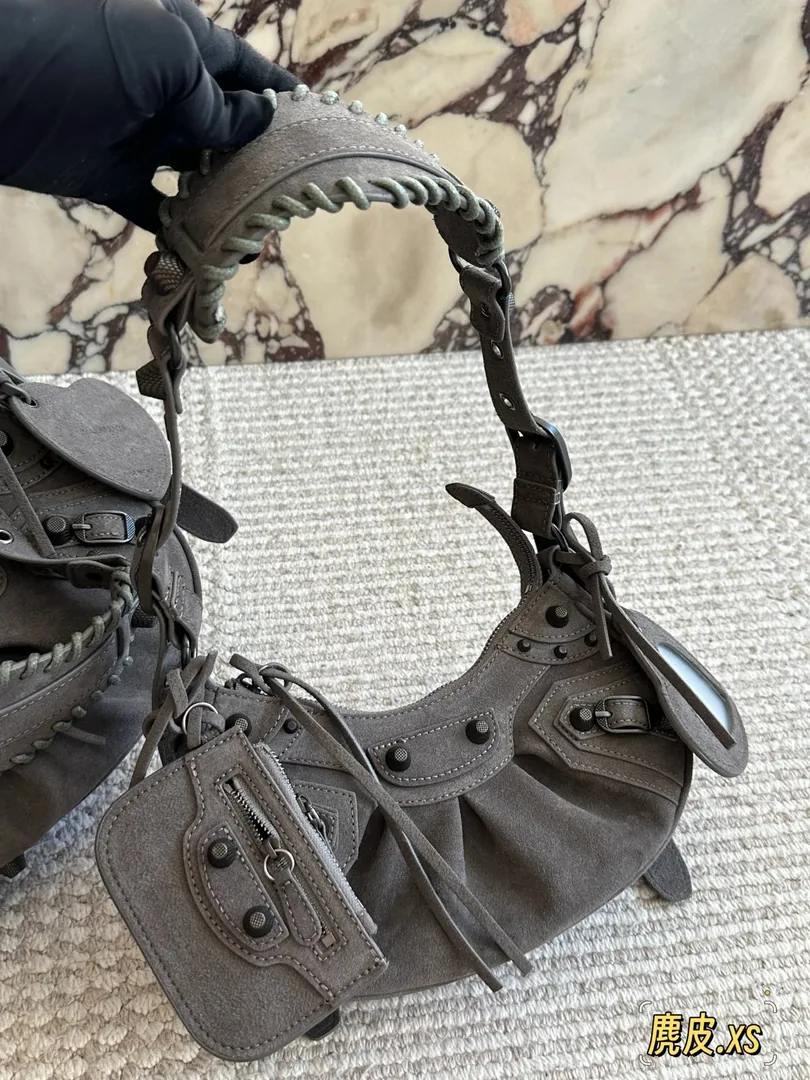 Balenciaga Le Cagole Suede Shoulder Bag — QC