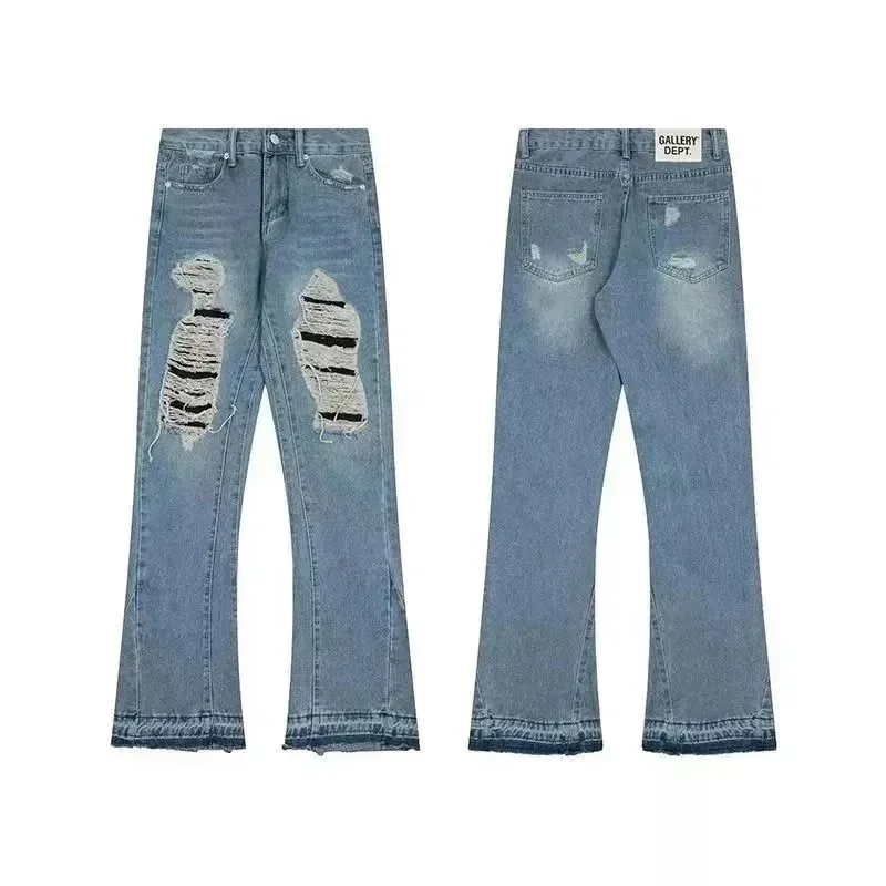 Washed Ripped Patchwork Jeans — photo 10