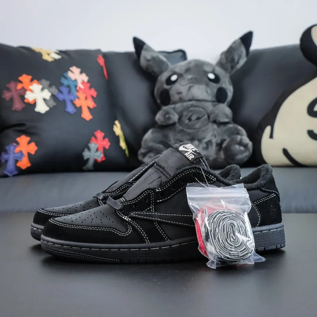 Jordan 1 Low Black Phantom Sneakers — Photo 2