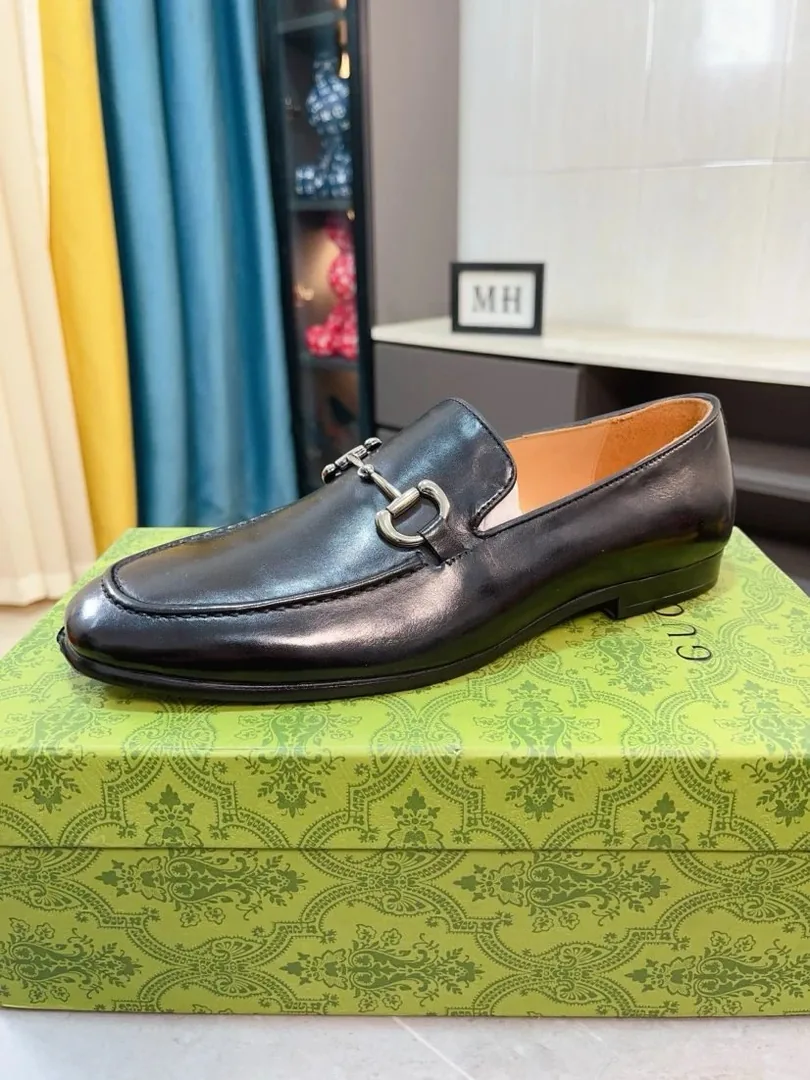 Gucci Horsebit Loafer Beige Grey Leather Low-Tops — Photo 3