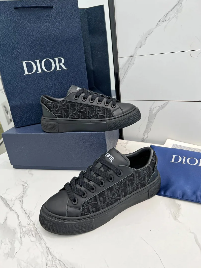 Dior B23 White Low-Top Tennis Sneakers