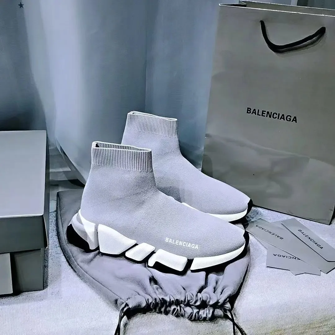 Balenciaga Speed Trainer Black Knit Sock Shoes — QC