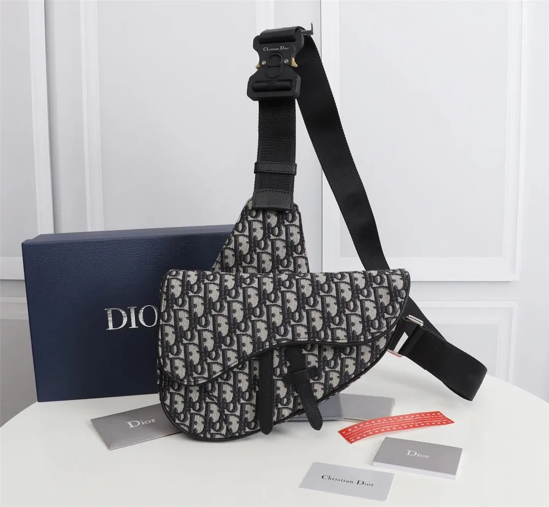 Dior Saddle Grained Leather Crossbody Bag
