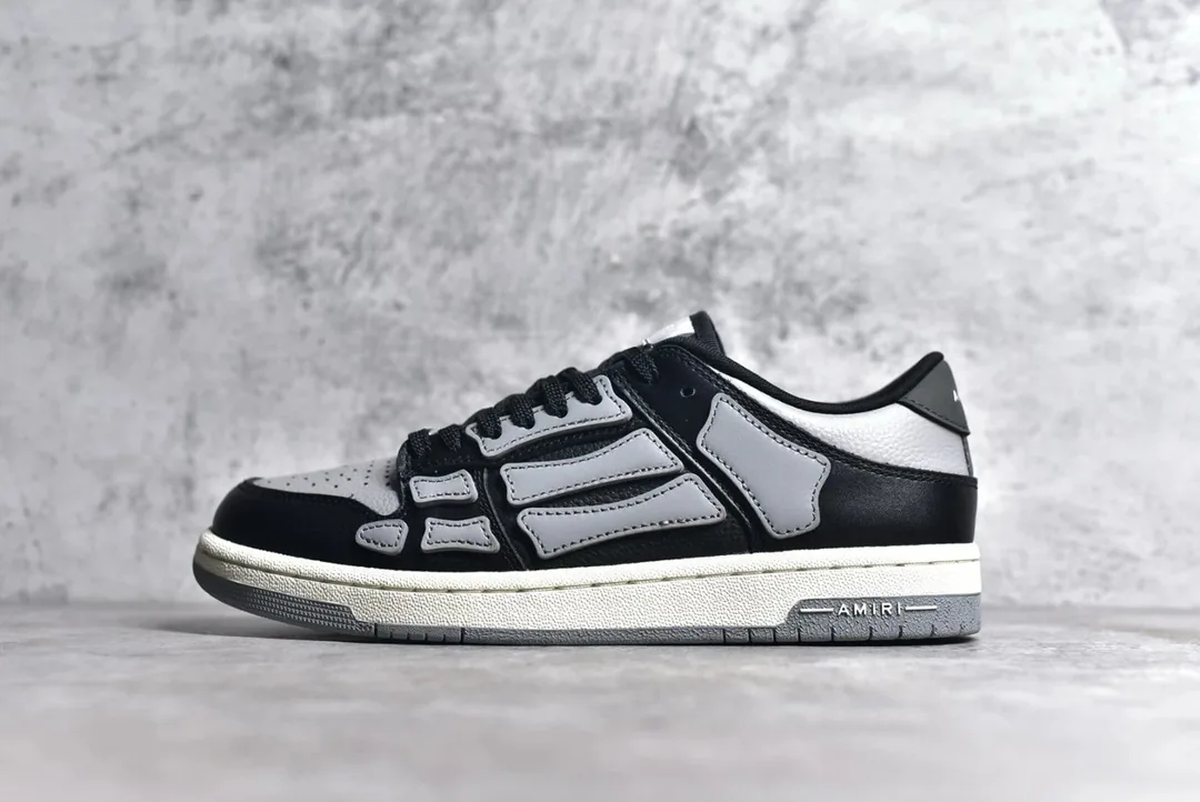 Amiri Skel-Top Low Black White Platform Dad Shoes — Photo 3