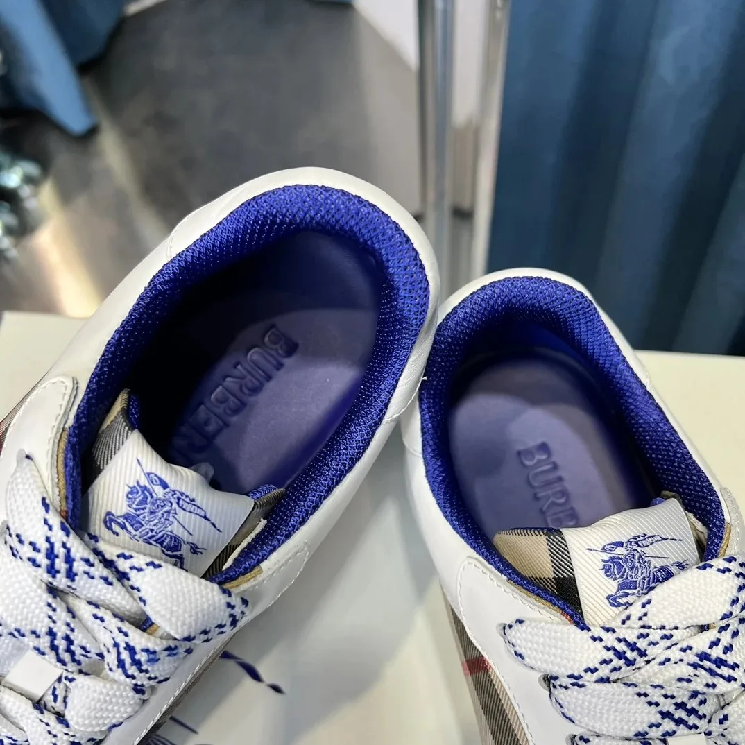 Burberry Vintage Check Sneaker White Leather Sneakers — QC