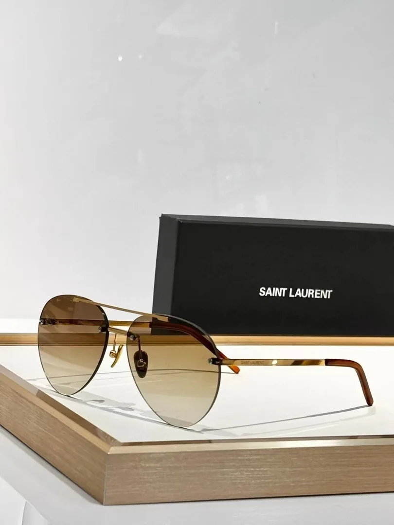 Saint Laurent YSL Logo Metal Sunglasses — QC