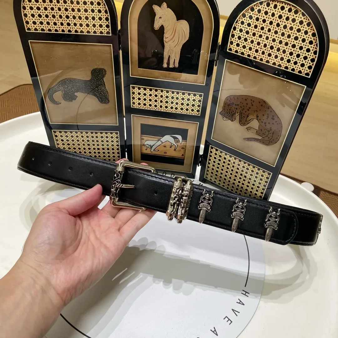 Chrome Hearts Black Leather Belt — photo 11
