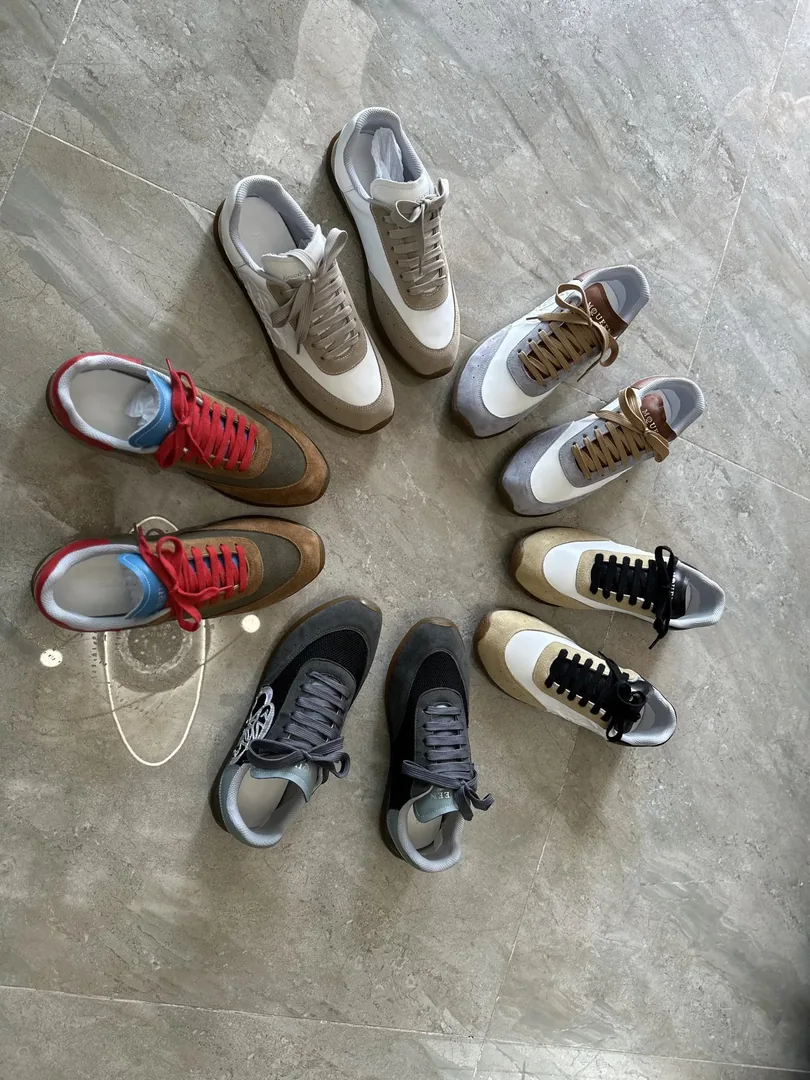 Alexander McQueen Grey Knit Athletic Sneakers — Photo 11