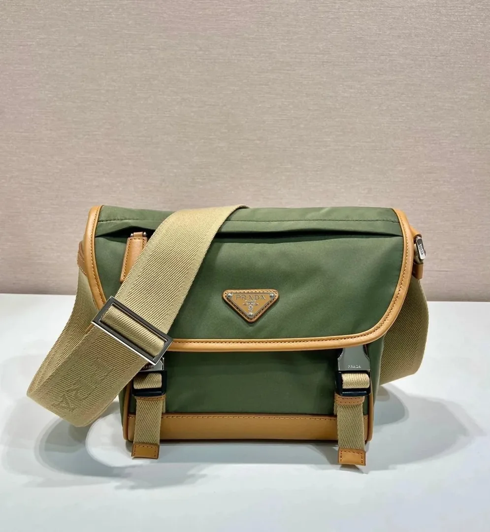 Prada Triangle Logo Hobo Messenger Bag — Photo 15