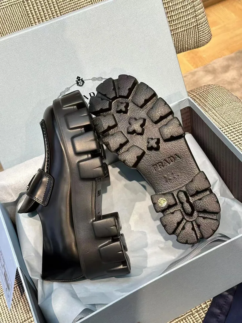 Prada Monolith Brushed Leather Loafers — QC