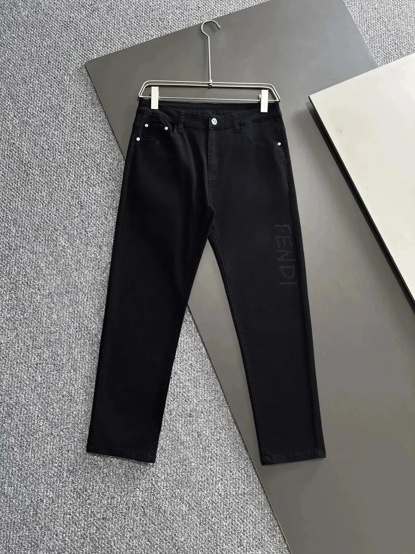 Fendi FF Monogram Denim Pants — Photo 11