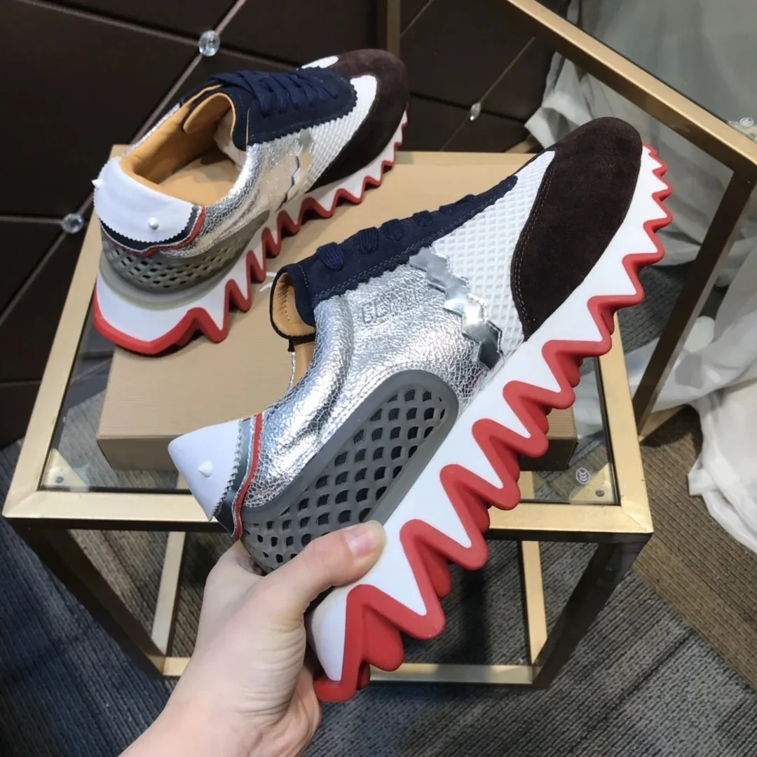 Christian Louboutin Red White Red-Sole Sneakers — Photo 12