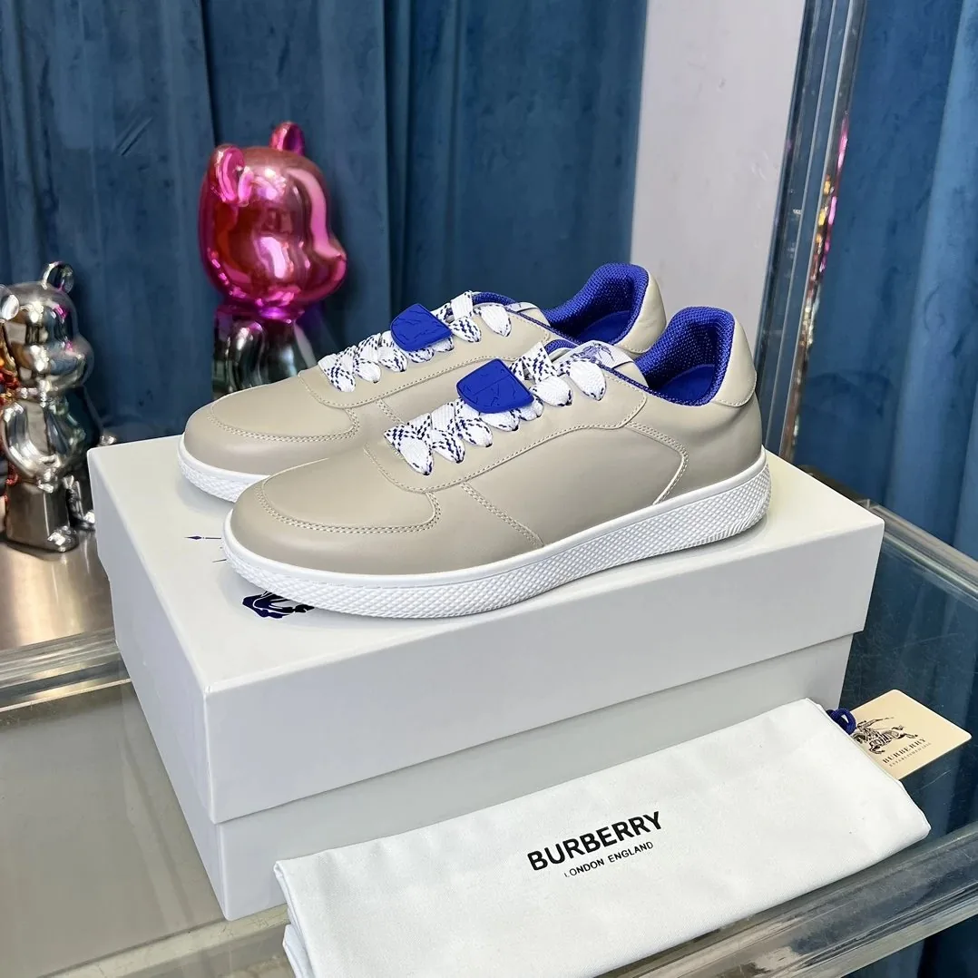 Burberry Vintage Check Sneaker White Leather Sneakers — QC