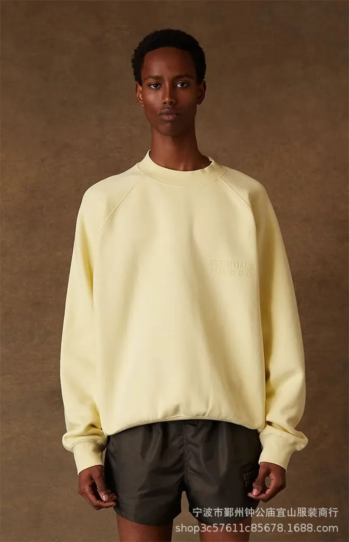 Essentials Black Flocked Crewneck Sweatshirt — Photo 13