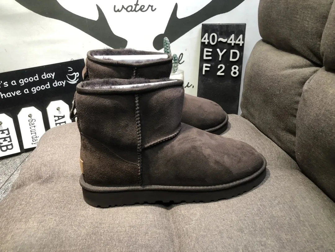 UGG Classic Ultra Mini Yellow Black Shearling Snow Boots — Photo 8