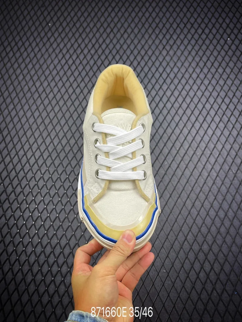 Lanvin Blue Suede Canvas Shoes — Photo 12