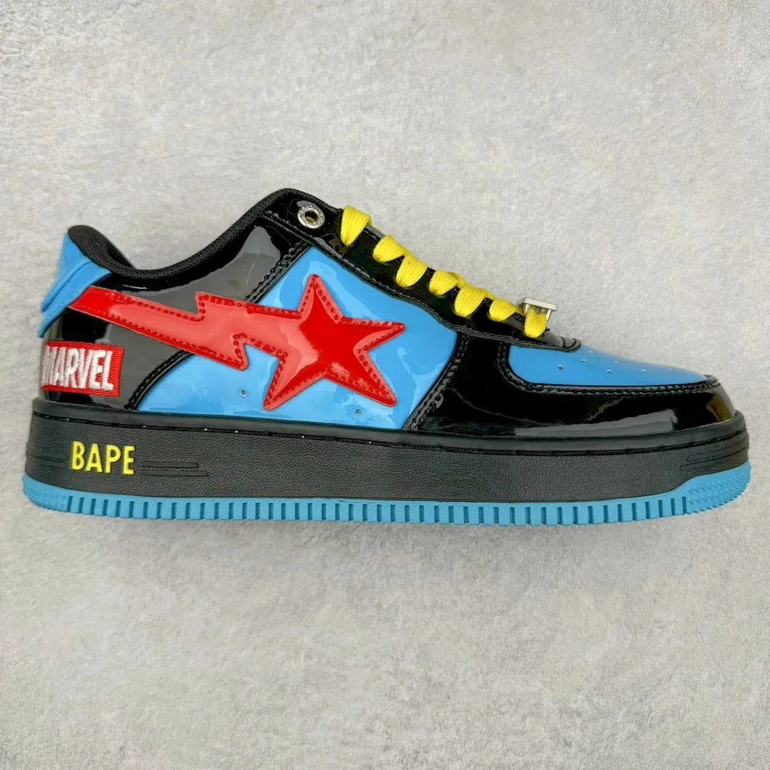 Bape Sta White Black Bapesta Low Sneakers — Photo 12