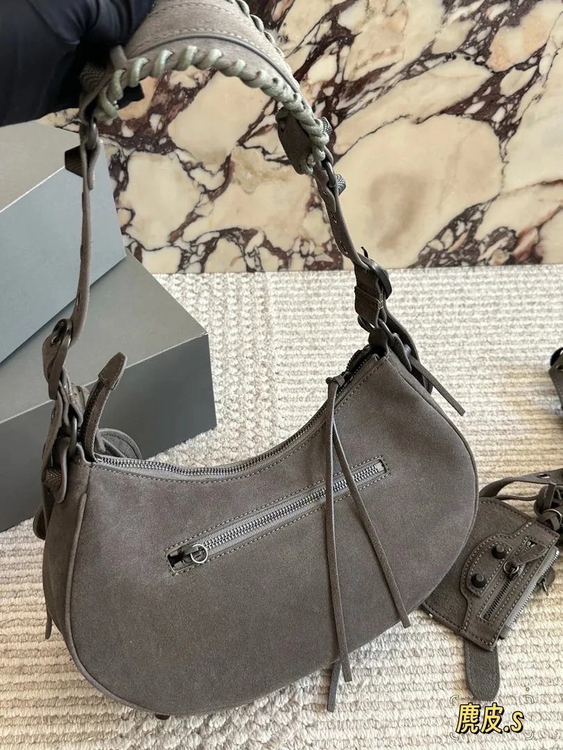 Balenciaga Le Cagole Suede Shoulder Bag — QC