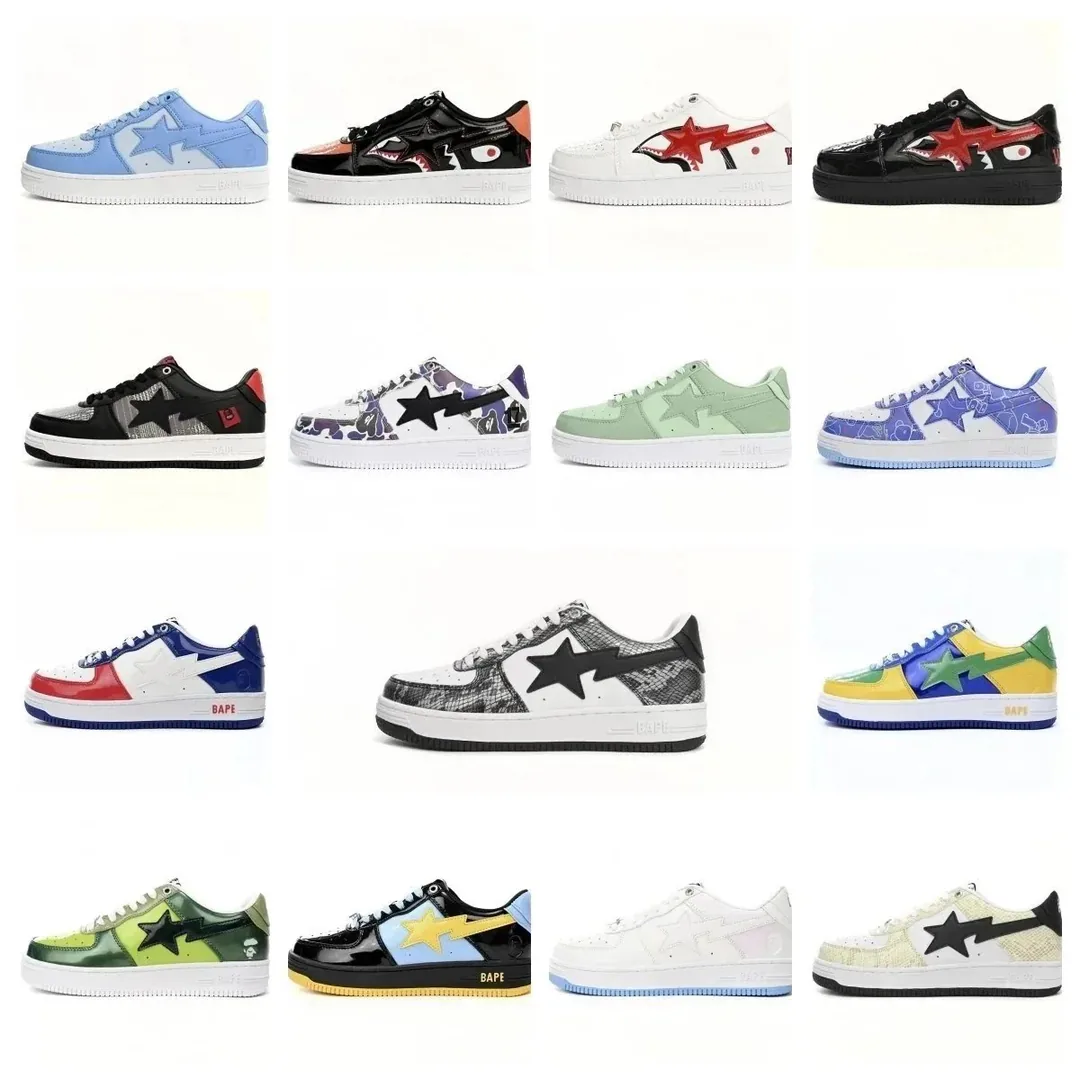 Bape Sta White Lace-Up Running Shoes