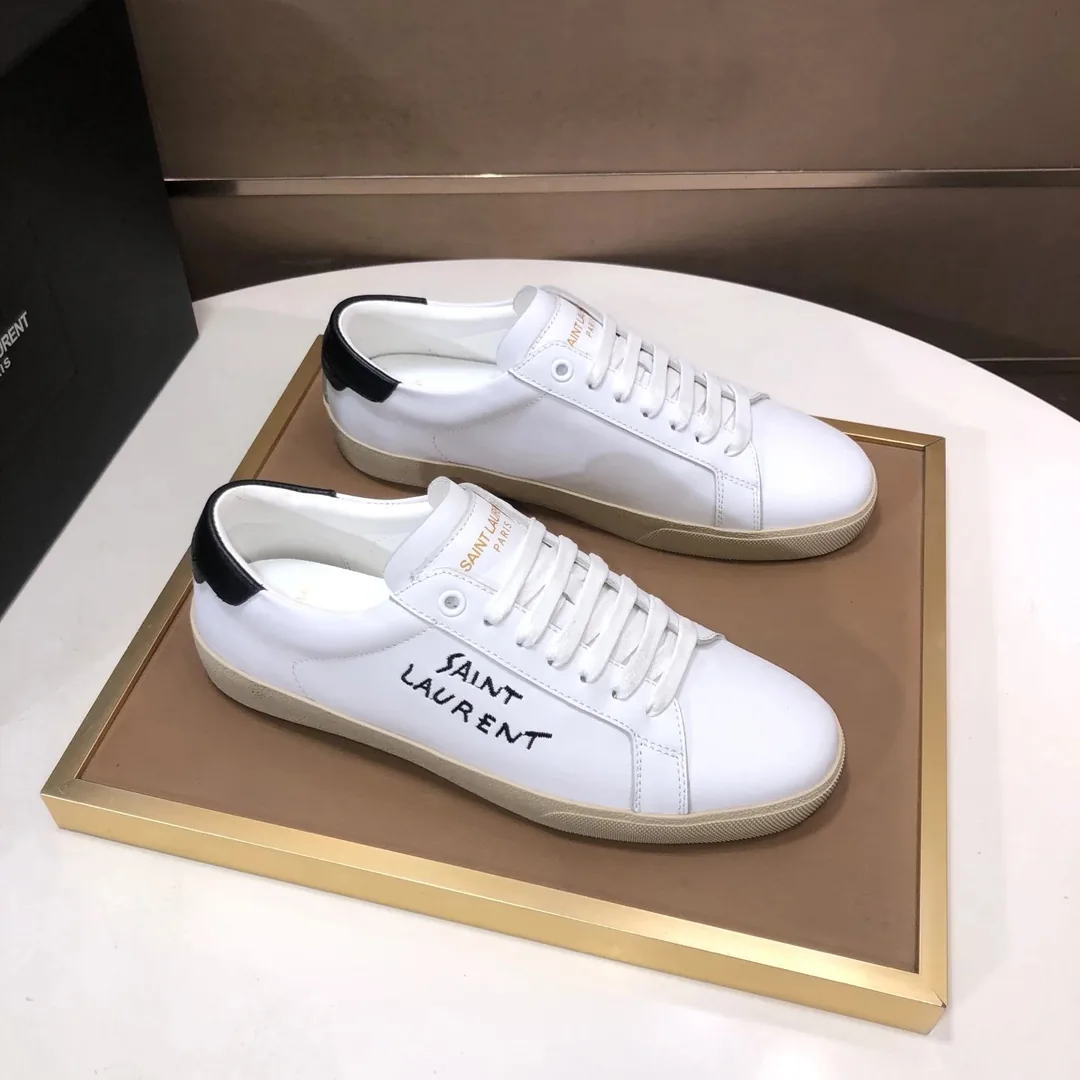 Saint Laurent White Logo Sneakers — Photo 10