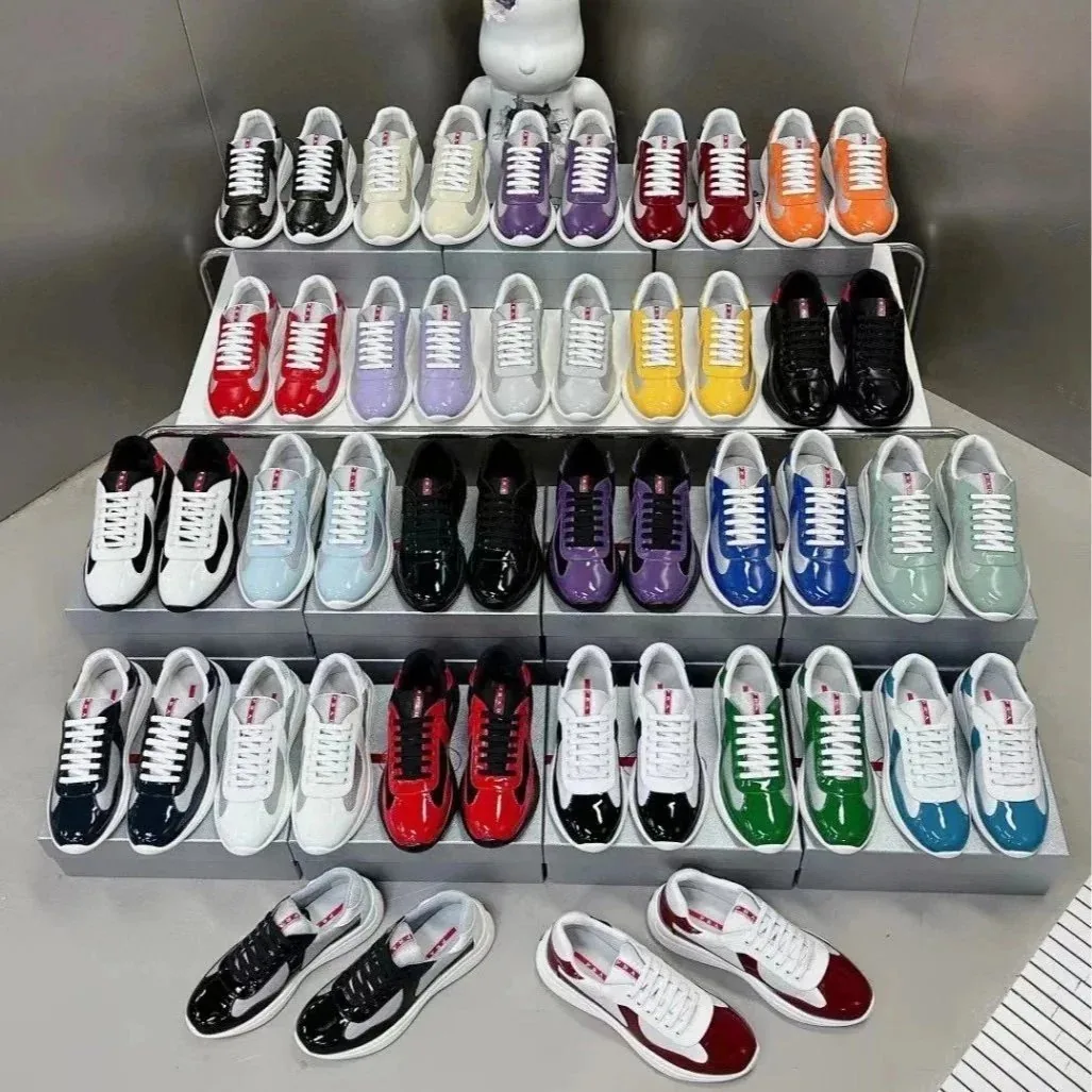 Prada Americas Cup Leather Low-Top Sneakers