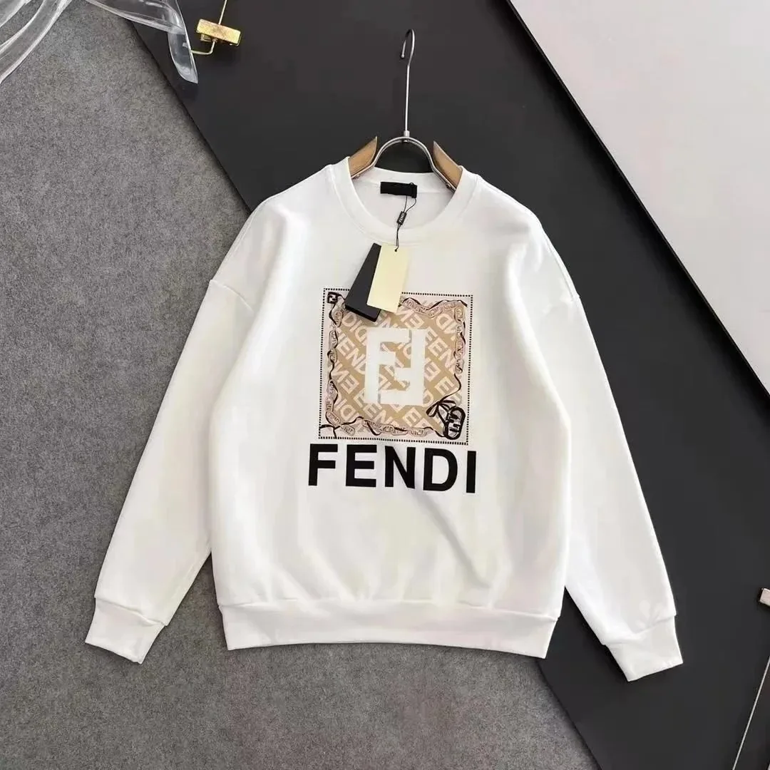 Fendi FF Logo White Crewneck Sweatshirt