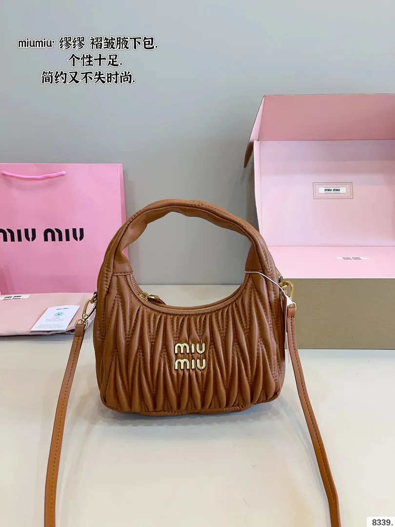 Miu Miu Ruched Leather Underarm Bag — QC