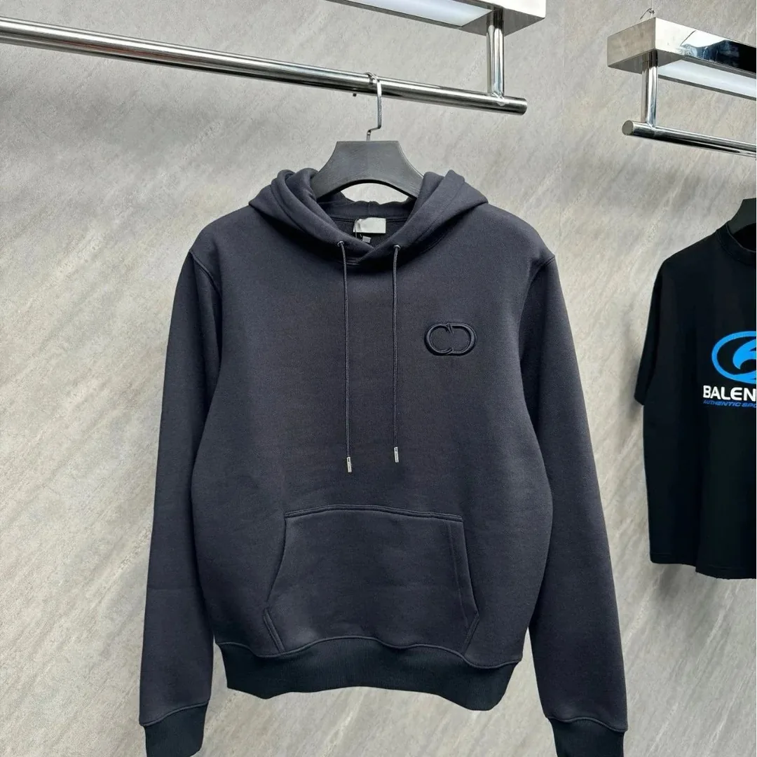 Dior CD Logo Dark Grey Hoodie
